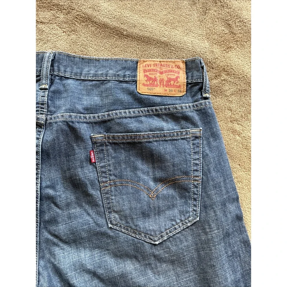 Levi's Men's Jeans 569 36 x 34* Med Blue Loose Straight Skatercore 90s Aesthetic